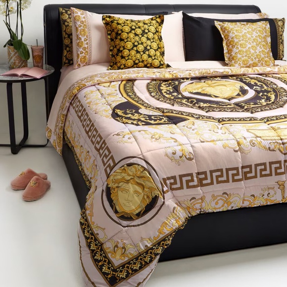 Versace Gold and Pink King Comforter - Picture 4 of 7
